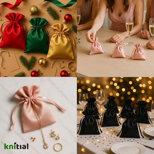 5 Inch x 8 Inch White Satin Gift Bags 50 Per Pack