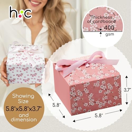 Small Floral Gift Boxes with Lids and Ribbons 20 Pack