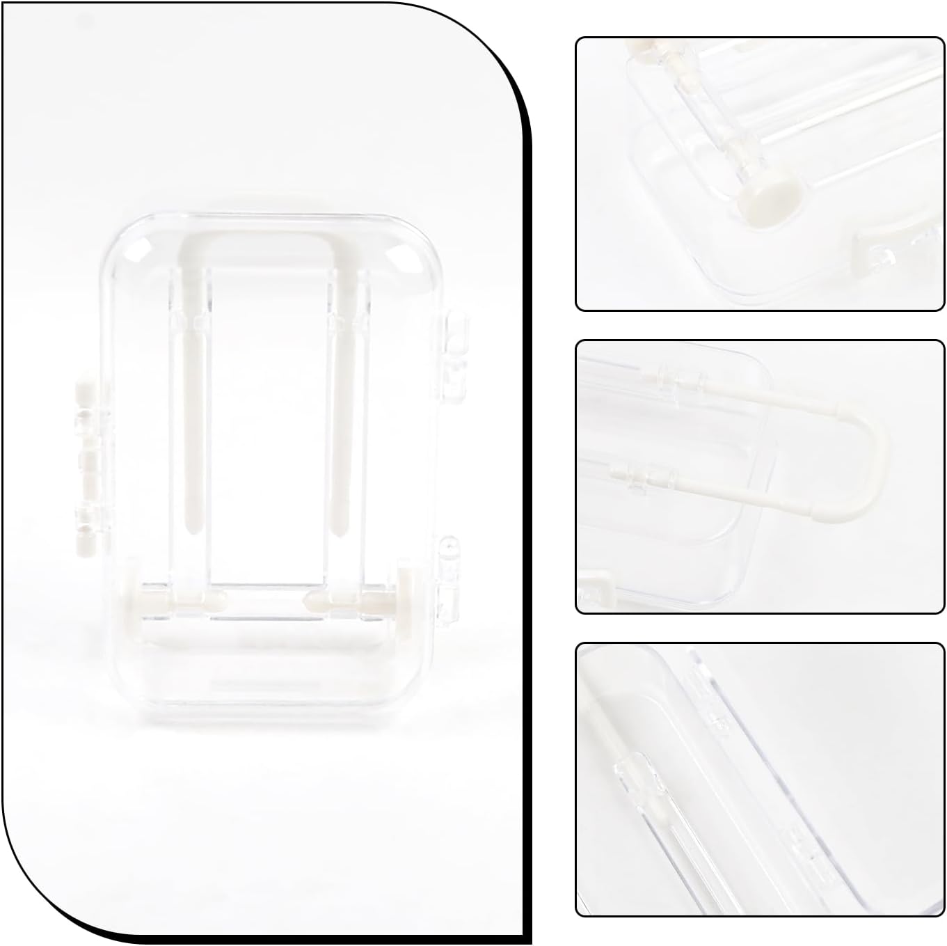 6 Pcs Mini Suitcase Gift Boxes Clear Rolling Luggage for Wedding Party