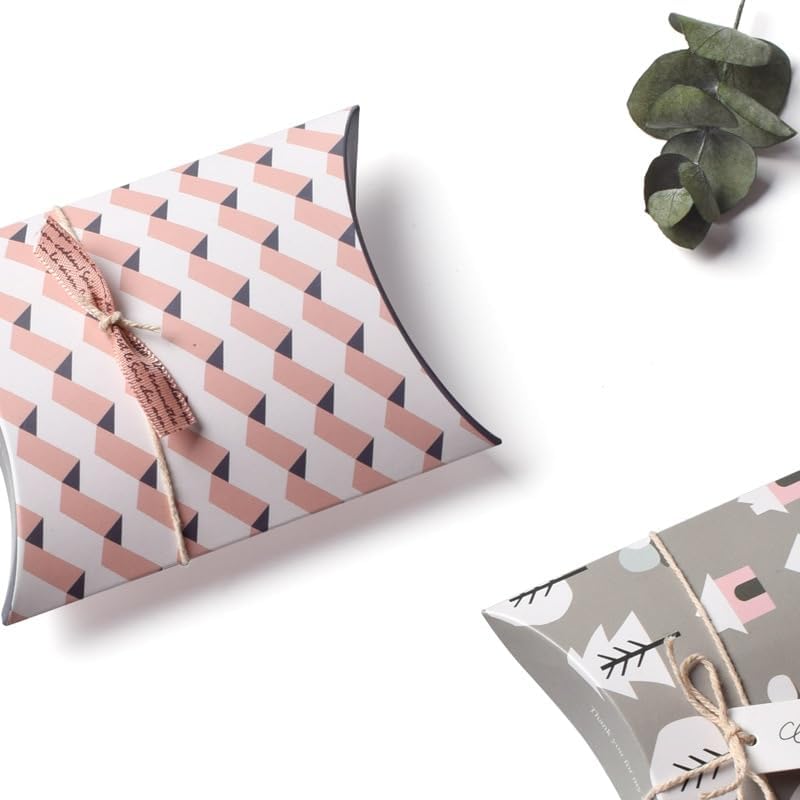 MODADA Pink Pillow Gift Boxes 100PCS for Wedding and Party