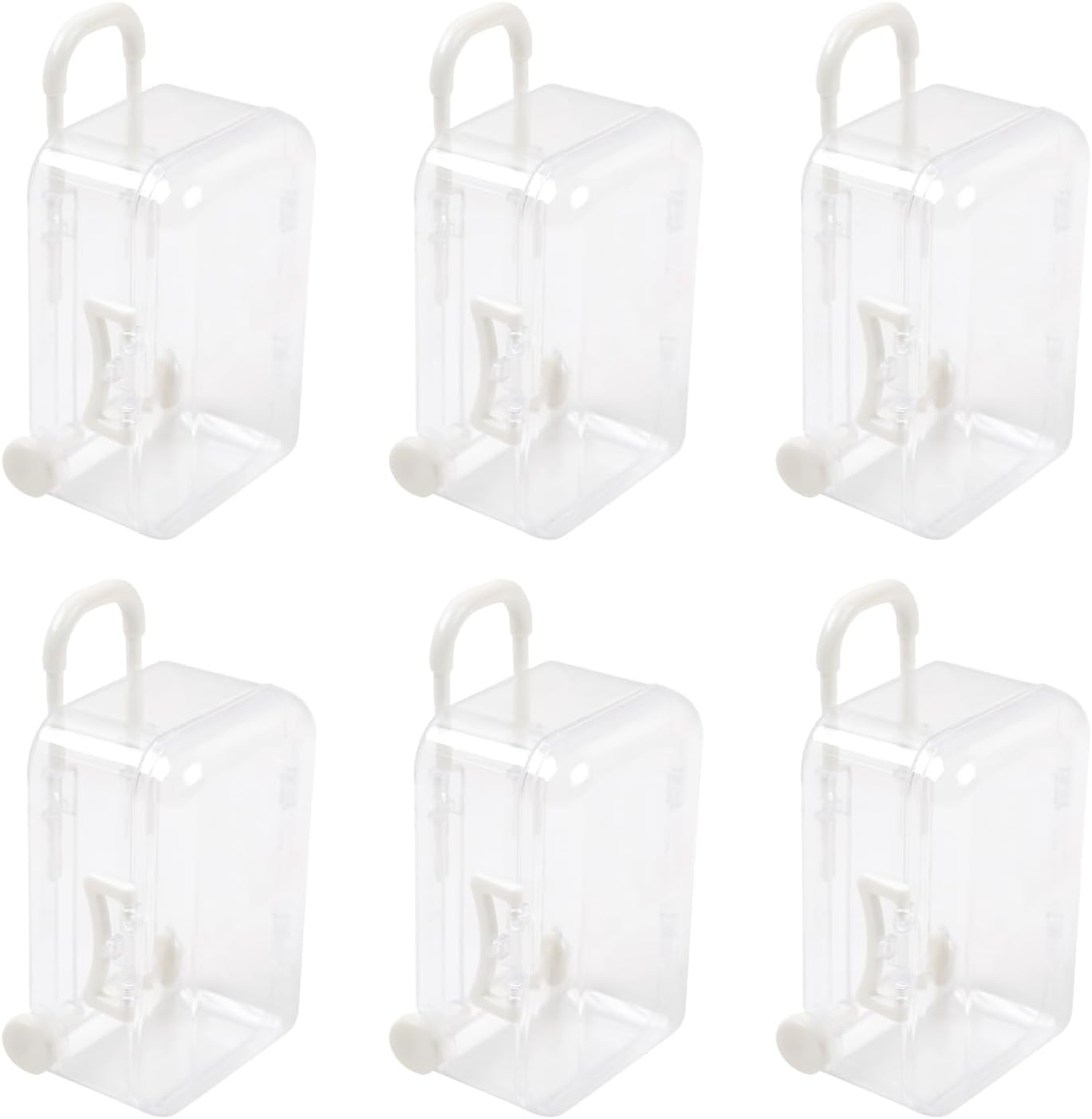 6 Pcs Mini Suitcase Gift Boxes Clear Rolling Luggage for Wedding Party