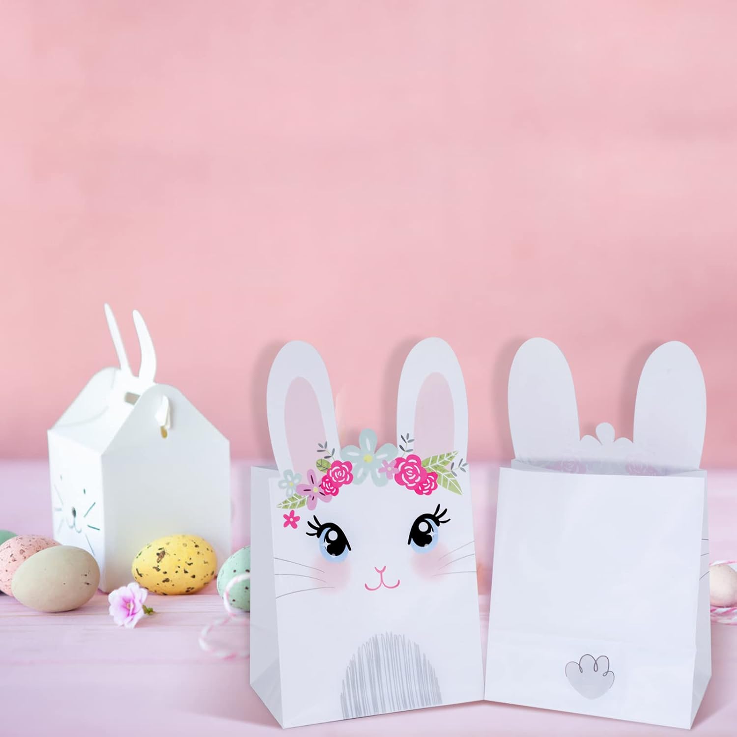 WEEPA 20 Pack Easter Bunny Gift Bags for Kids