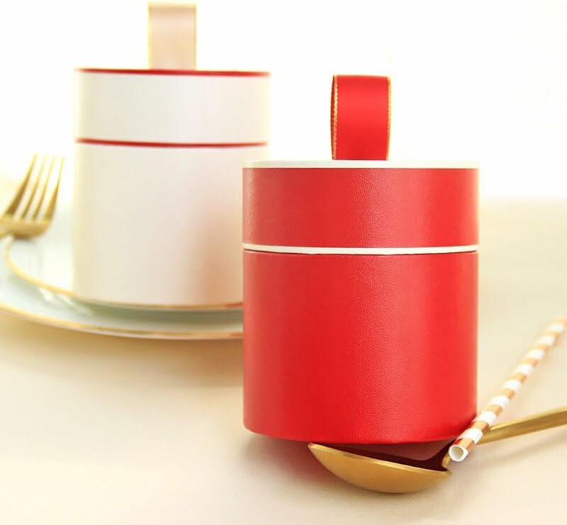 MODADA Red Beige Cylinder Gift Bags Wedding Favor Packaging Gift Box