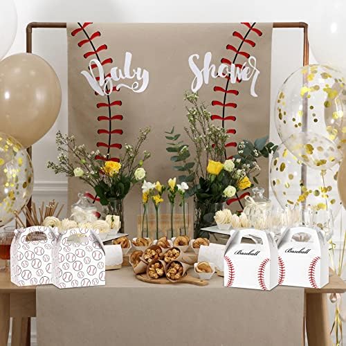 TaoBary 24 Pcs Baseball Treat Boxes with Handle