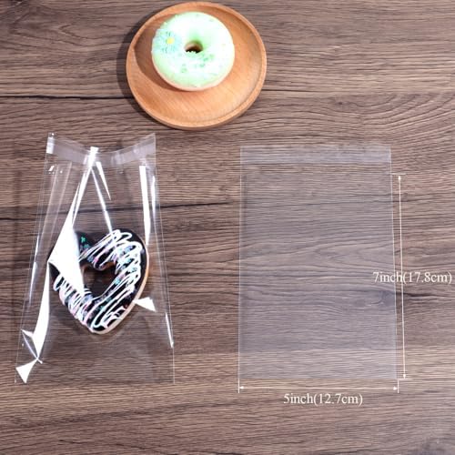 RomanticBaking 500Pcs Clear Cellophane Bags for Treats and Gifts