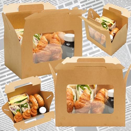 UnicoPak 5 Pack Large Windowed Gable Boxes With Handles