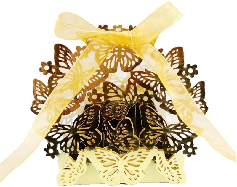 MODADA Reflective Gold Butterfly Gift Boxes 50pcs 1