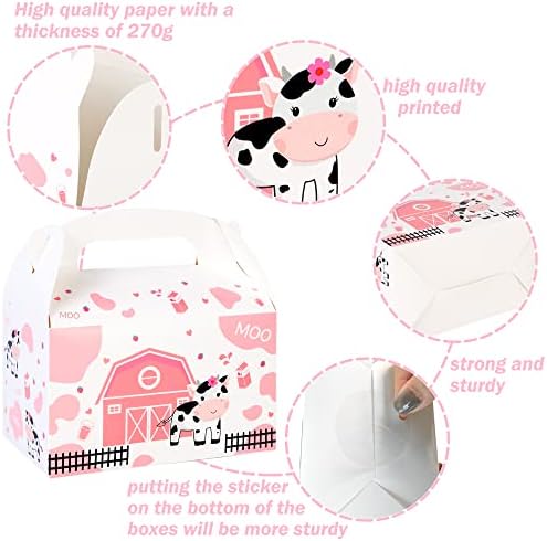 Umoni Cow Party Favor Treat Boxes 12 Pack