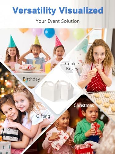 50 Pcs 6 Inch Party Treat Boxes with Handle
