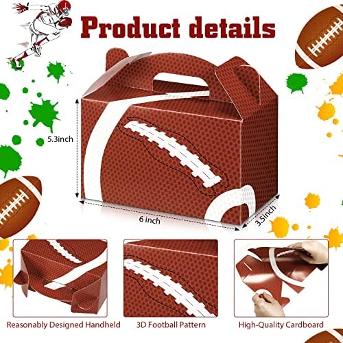 24 Pcs Football Party Treat Boxes with Handle