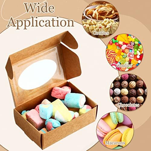 Yexiya 60 Pcs Kraft Gift Boxes with Window