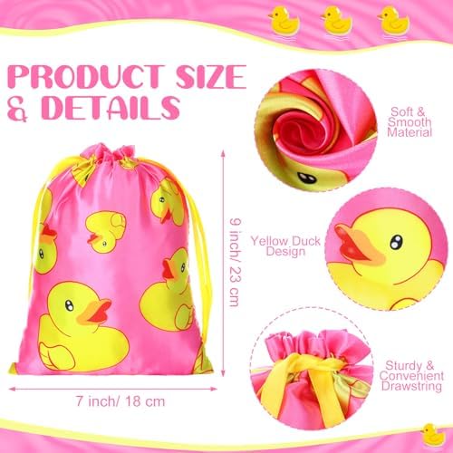 Wesnoy 24 Pcs Yellow Duck Gift Bags with Drawstring
