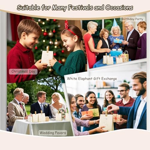 FAYEVIVI 20pcs Beige Gift Boxes with Handles for Parties