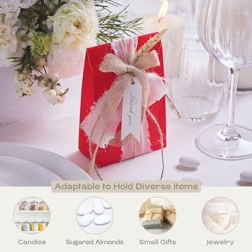 Boxes Craftory 20 Pack Red Silk Party Favor Boxes