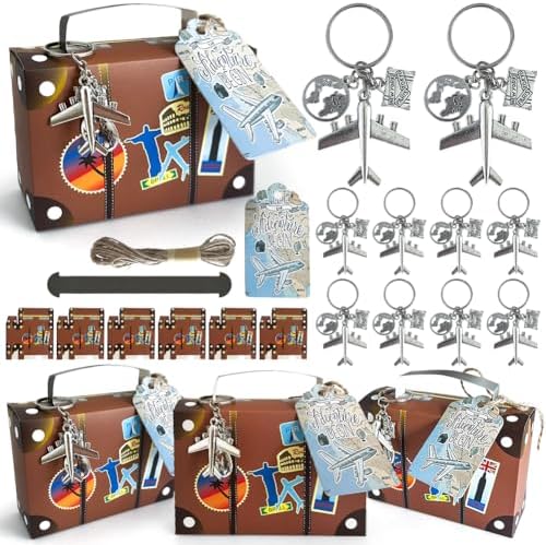 Aizhuang 50 Pcs Suitcase Party Favor Box Set