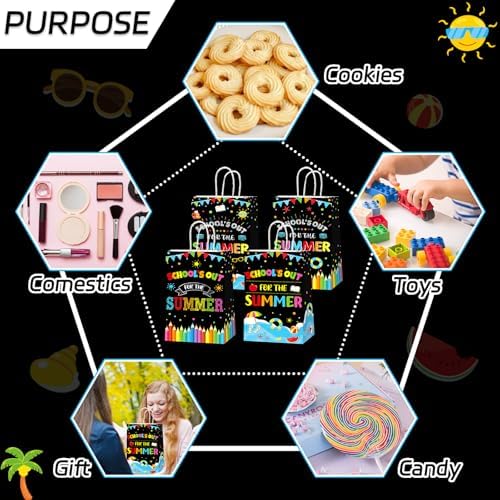 CHUNNIN 24pcs Summer Party Gift Bags for Kids