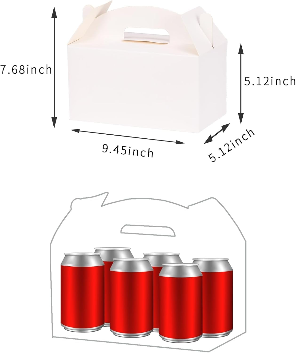 Aosric White Gable Boxes with Handles 12 Pcs Gift Boxes