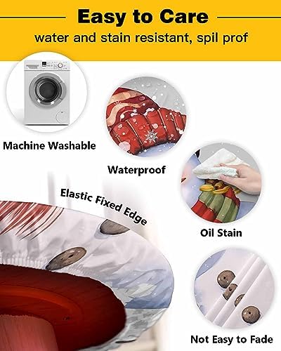 Grey Snowman Round Waterproof Table Cover for Indoor Outdoor Use