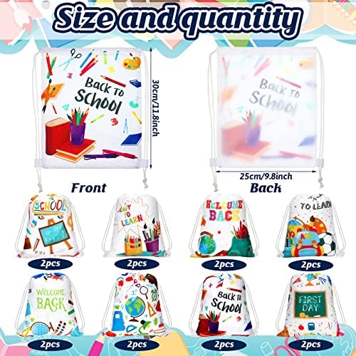Woanger 16 Pcs Drawstring School Bags with Pattern