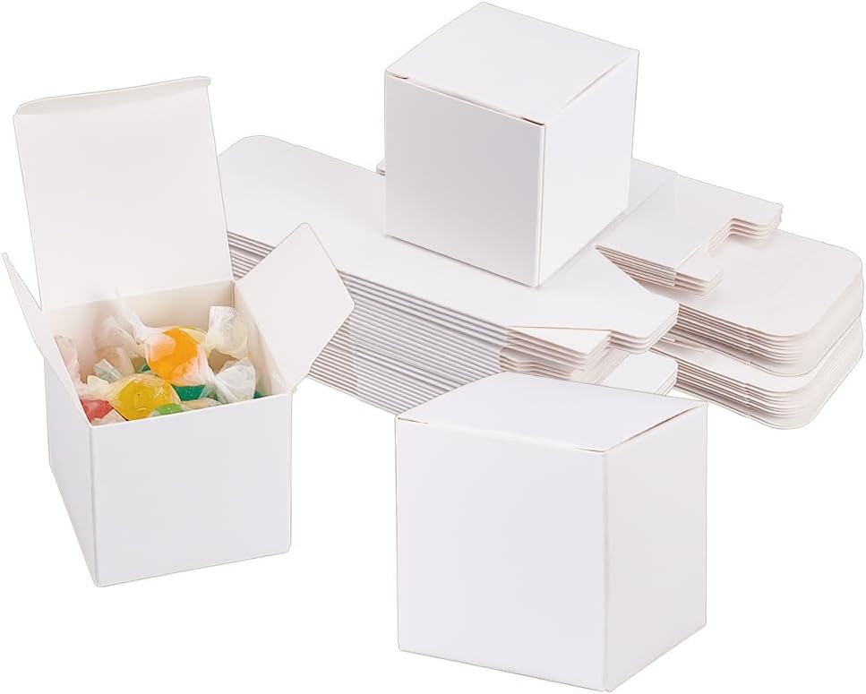 BENECREAT 60PCS White Gift Boxes with Lids for Wrapping and Parties
