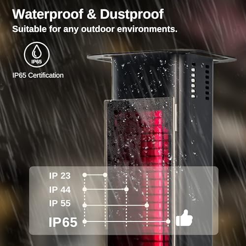 EAST OAK 1500W Electric Infrared Patio Heater with Remote Control