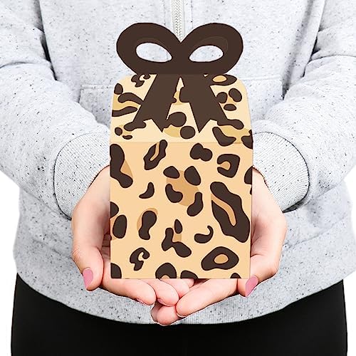 Big Dot of Happiness Leopard Print Bow Boxes Set of 12