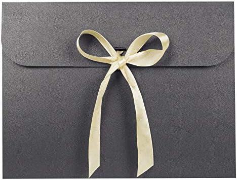 10PCS Gift Envelopes with Ribbon Bowknot Black
