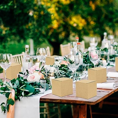 25pcs Kraft Paper Wedding Favor Boxes 315x315x315 Inch Brown