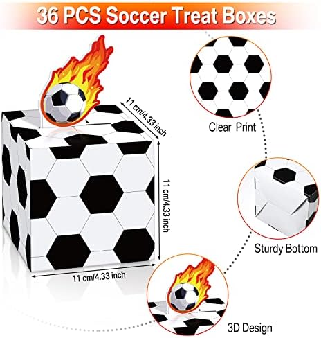 Frienda 36 Pcs Soccer Party Favor Boxes for Football Themed Events