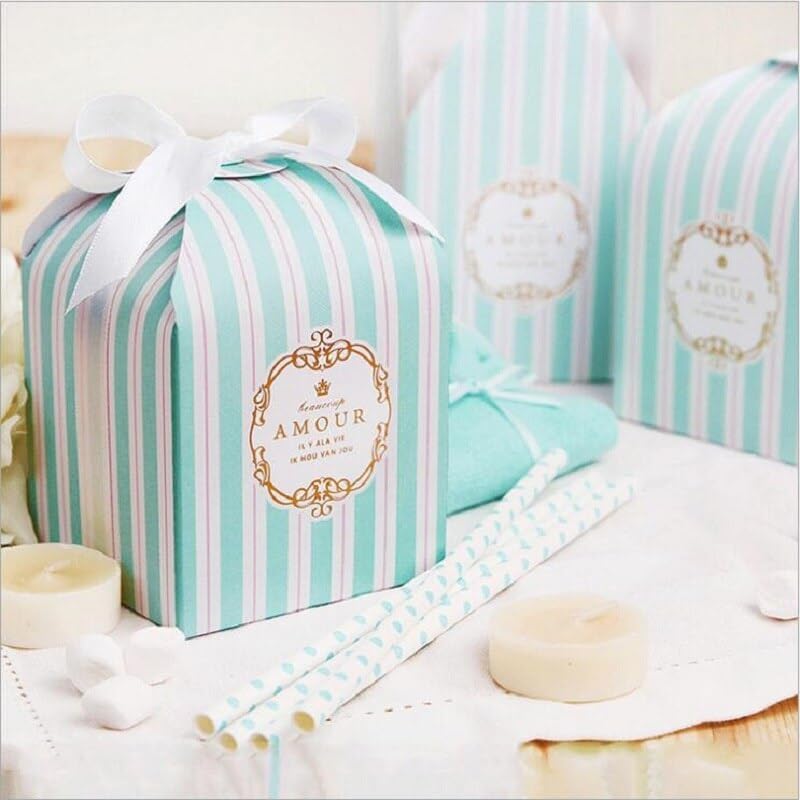 MODADA 8x8x8cm Candy Box Gift Bags 50pcs Gray Set