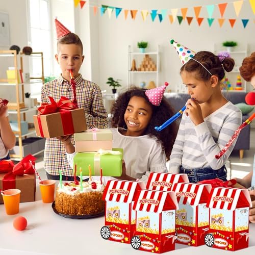 Trandraft 24 Pcs Circus Popcorn Boxes