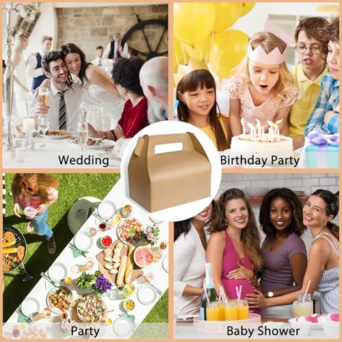 Unarty 30 PCS Large Kraft Gable Boxes for Party