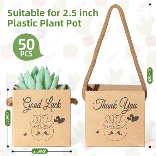 YALIOURS 50PCS Succulent Gift Wrap Bags for 2-25 Inch Pots