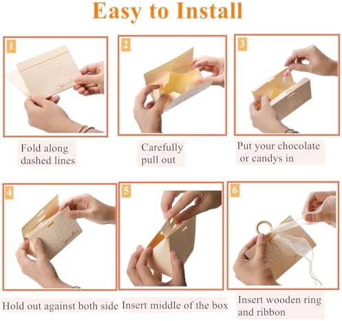 Yopay 30 Pack Wedding Favor Boxes with Handle and Gold Ribbons