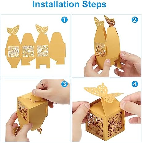 PATIKIL 2x2x31 Inch Brown Favor Boxes 25 Pack
