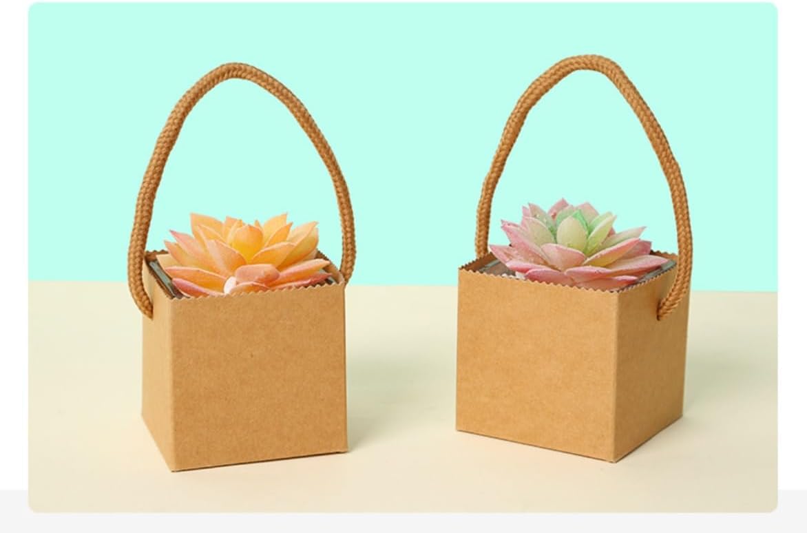 Urier 40 Succulent Wraps with Handles for Gift Packaging