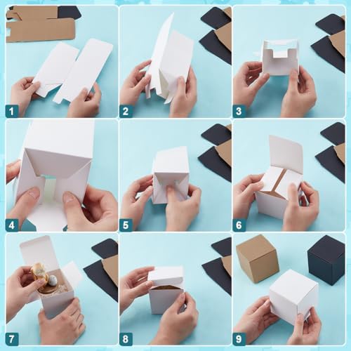 PH PandaHall 30pcs Brown Square Paper Gift Boxes