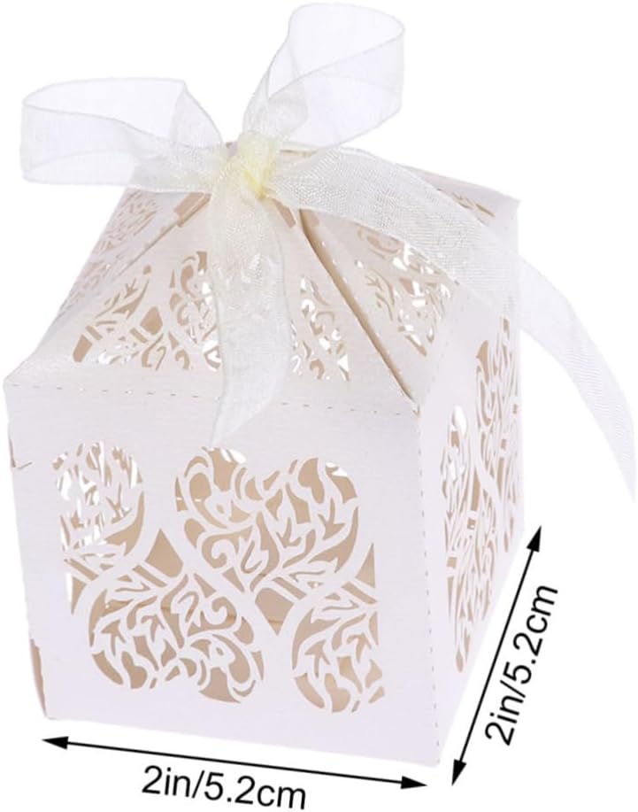 TOVINANNA 50pcs Hollow Craft Paper Gift Boxes for Wedding Party Favor
