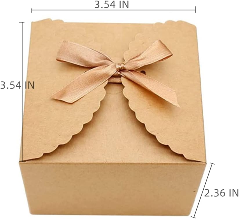 KUPOO Brown Gift Boxes 20PCS Small Kraft Gift Box with Lid