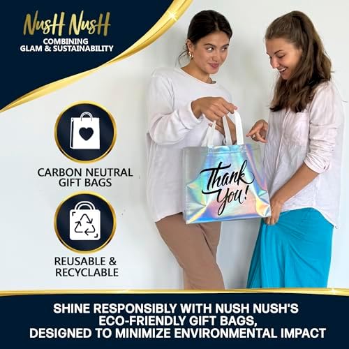 Nush Nush Holographic Thank You Gift Bags Set of 60