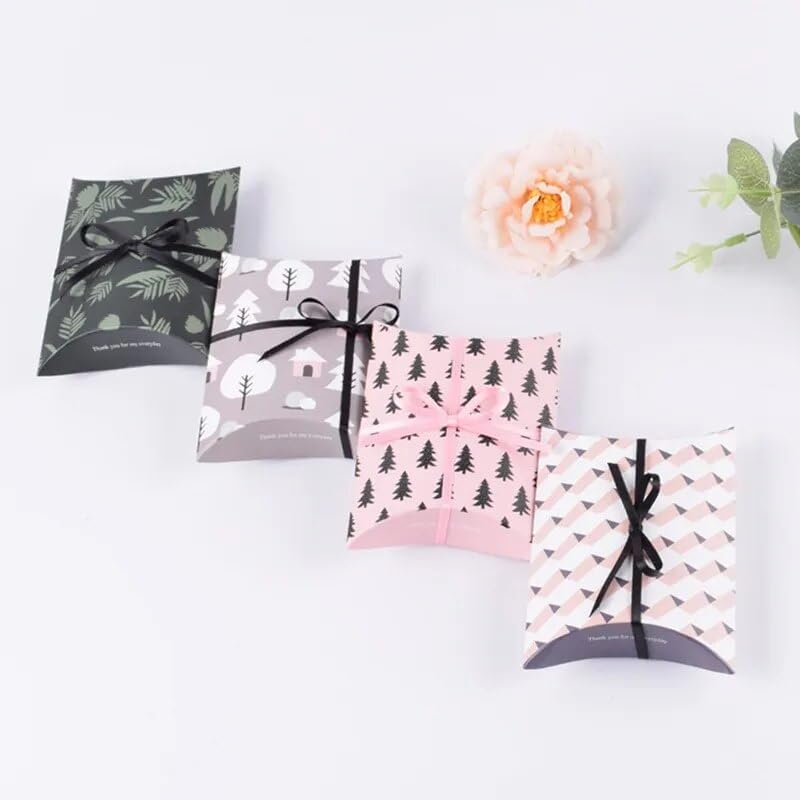 MODADA Mini Paper Pillow Gift Bags 10pcs Snowscene Design
