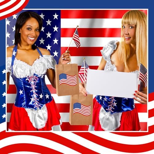 Kolldenn 24 Pcs Patriotic Gift Bags with Handle