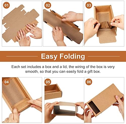 Zonon 30PCS Kraft Paper Drawer Boxes for Gifts