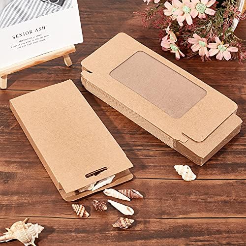 BENECREAT 20 Pack Kraft Paper Gift Boxes with Clear Window