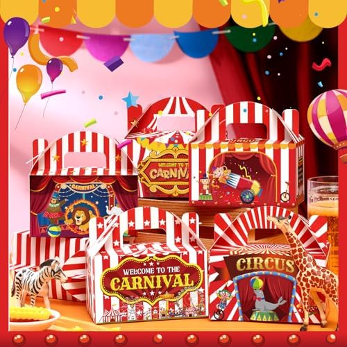 Dunzoom Carnival Themed Treat Boxes 48 Pcs