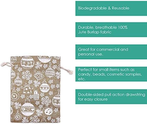 12-Pack 4x6 Reusable Jute Gift Bags with Drawstrings