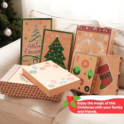 JOYIN 12Pcs Christmas Gift Boxes with Lids for Presents