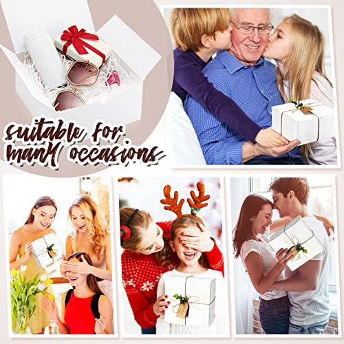 Crtiin 8 Pack White Paper Gift Boxes with Lids Set