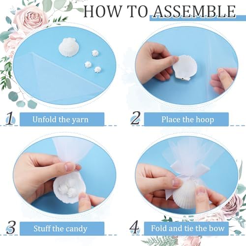 50 Pcs Seashell Candy Bags for Summer Wedding Favors