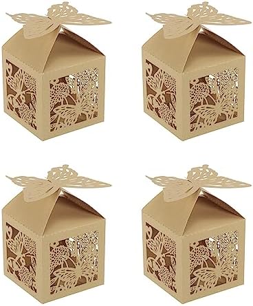 PATIKIL 2x2x31 Inch Brown Favor Boxes 25 Pack